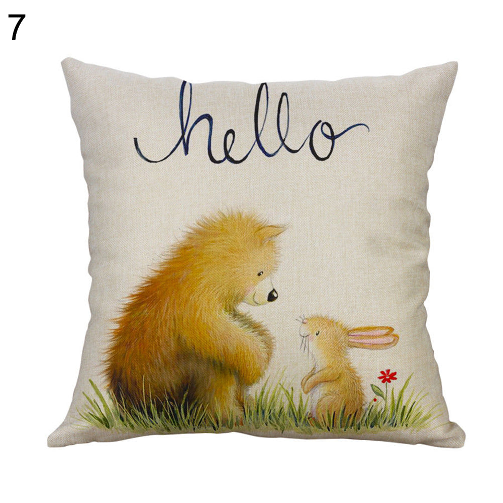 Cartoon Easter Rabbit Pillow Case Sofa Waist Throw Cushion Cover Home Decor