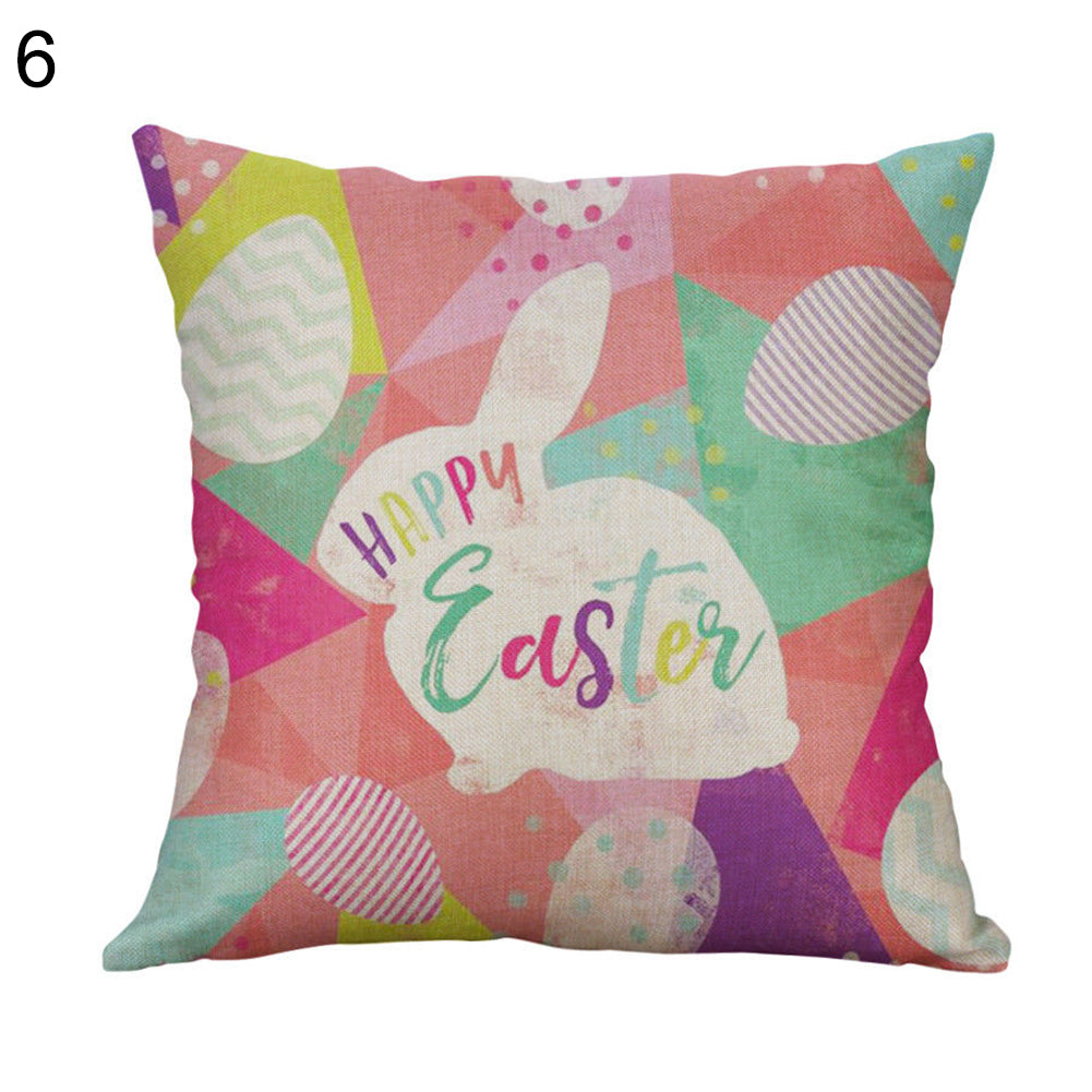 Cartoon Easter Rabbit Pillow Case Sofa Waist Throw Cushion Cover Home Decor