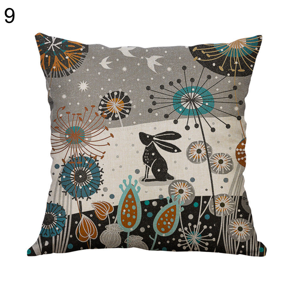 Cartoon Easter Rabbit Pillow Case Sofa Waist Throw Cushion Cover Home Decor