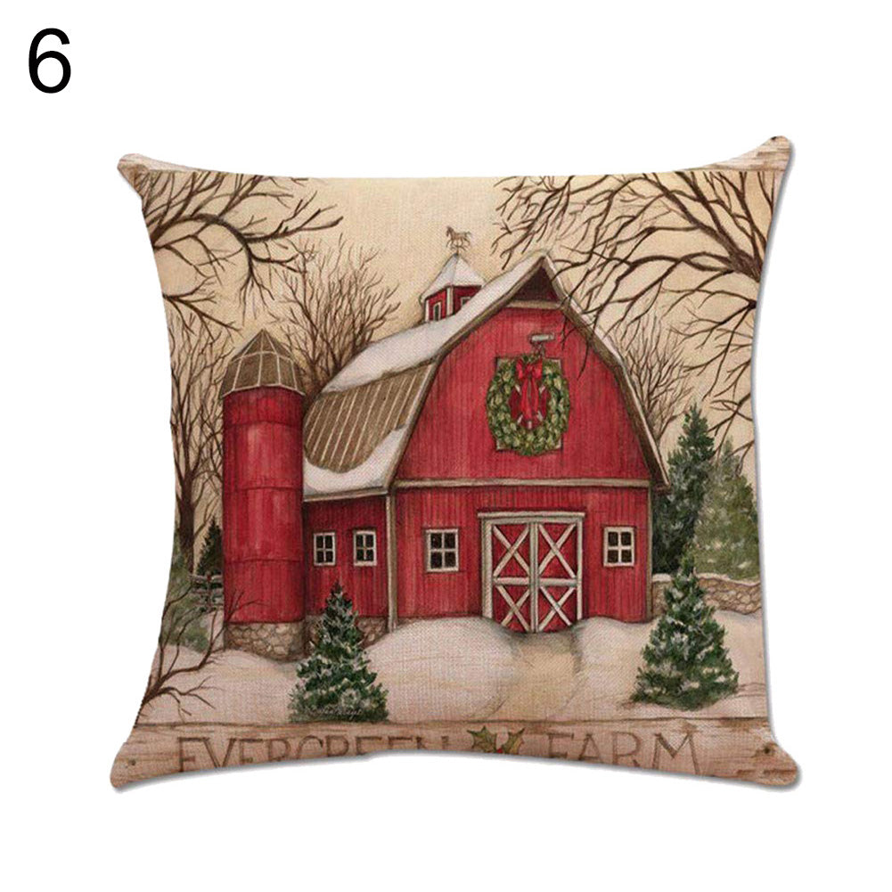 Christmas Santa Claus Elk Bear Pillow Case Cushion Cover Sofa Car Office Decor