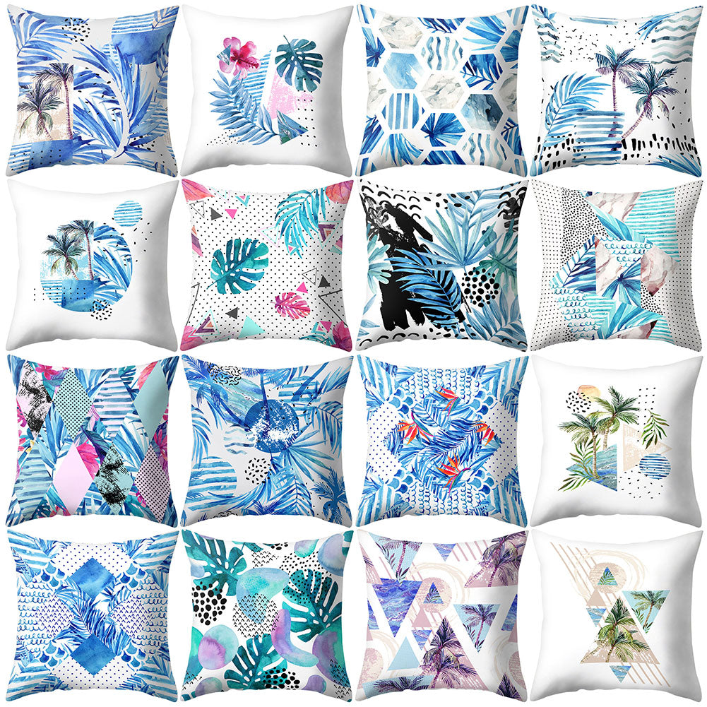 Coconut Tree Wide Leaf Throw Pillow Protector Case Cushion Cover Bedding Article