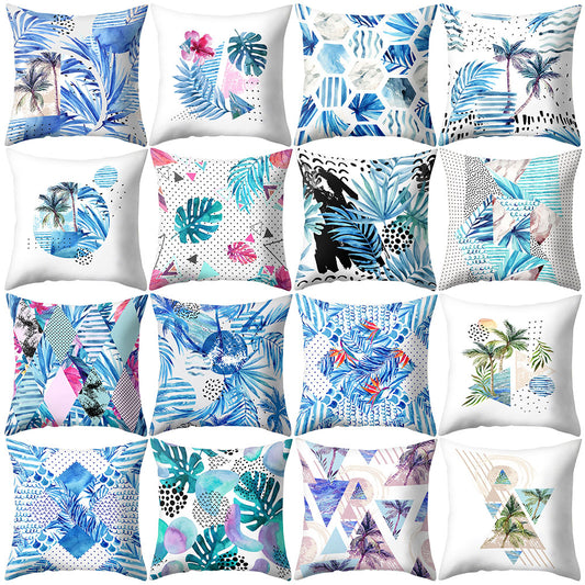 Coconut Tree Wide Leaf Throw Pillow Protector Case Cushion Cover Bedding Article