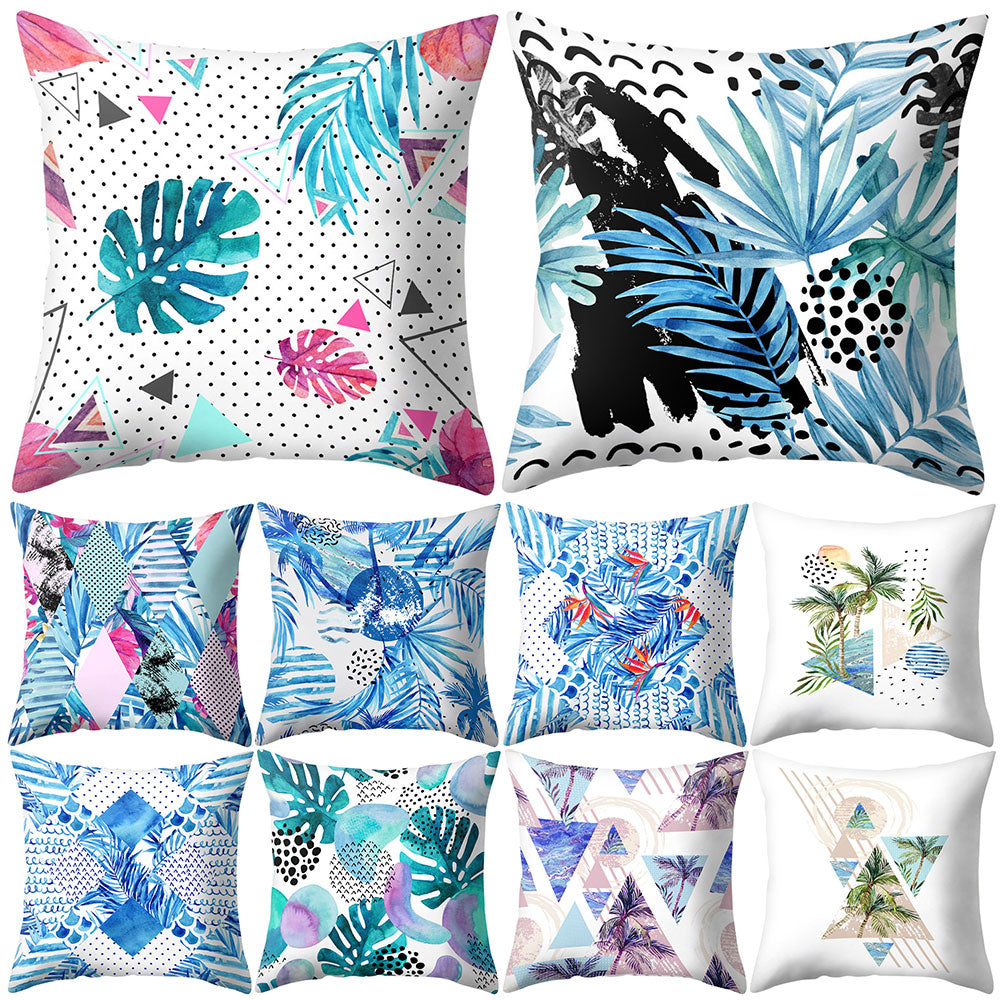 Coconut Tree Wide Leaf Throw Pillow Protector Case Cushion Cover Bedding Article