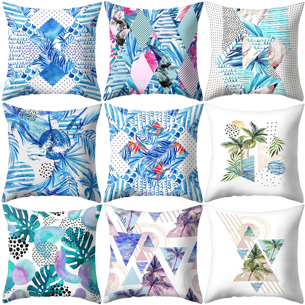 Coconut Tree Wide Leaf Throw Pillow Protector Case Cushion Cover Bedding Article