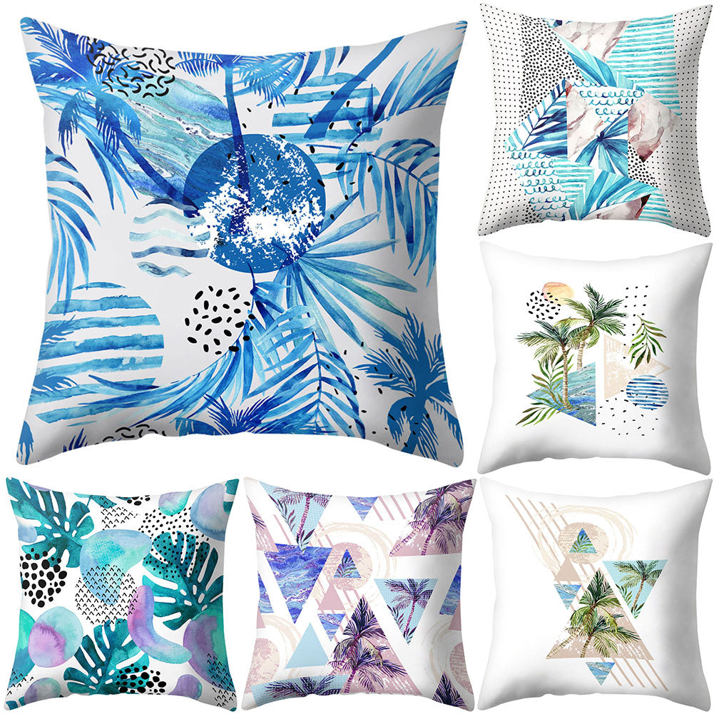 Coconut Tree Wide Leaf Throw Pillow Protector Case Cushion Cover Bedding Article