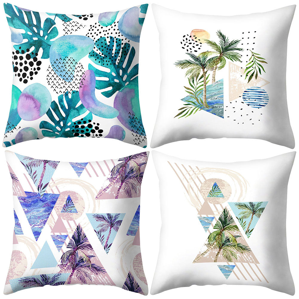 Coconut Tree Wide Leaf Throw Pillow Protector Case Cushion Cover Bedding Article