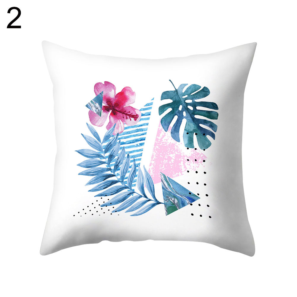 Coconut Tree Wide Leaf Throw Pillow Protector Case Cushion Cover Bedding Article
