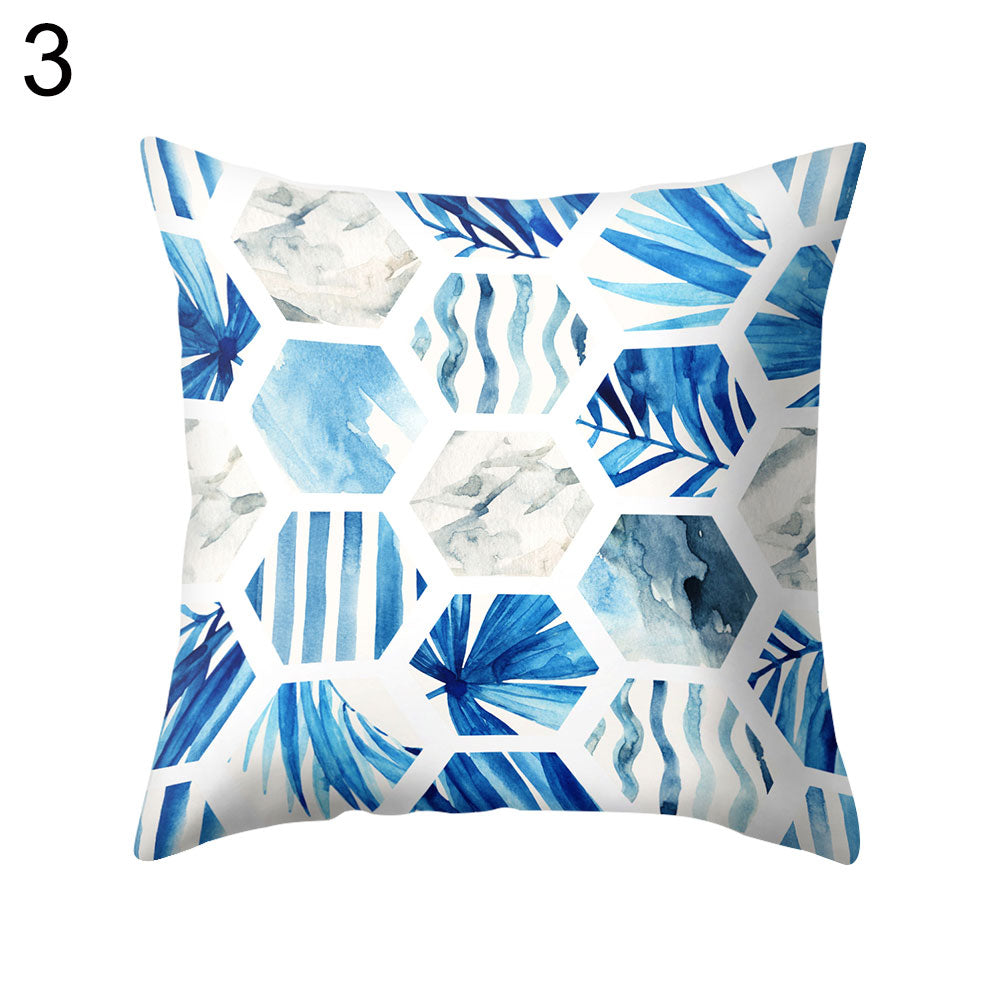 Coconut Tree Wide Leaf Throw Pillow Protector Case Cushion Cover Bedding Article