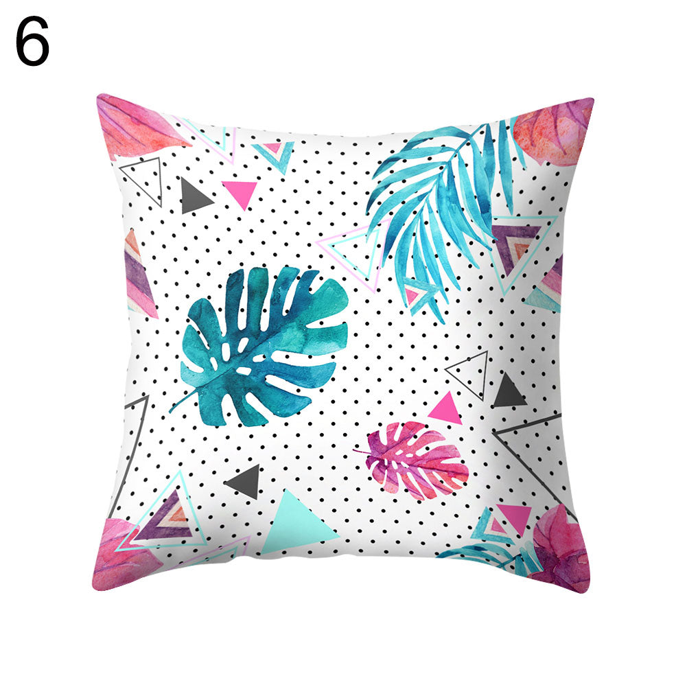 Coconut Tree Wide Leaf Throw Pillow Protector Case Cushion Cover Bedding Article