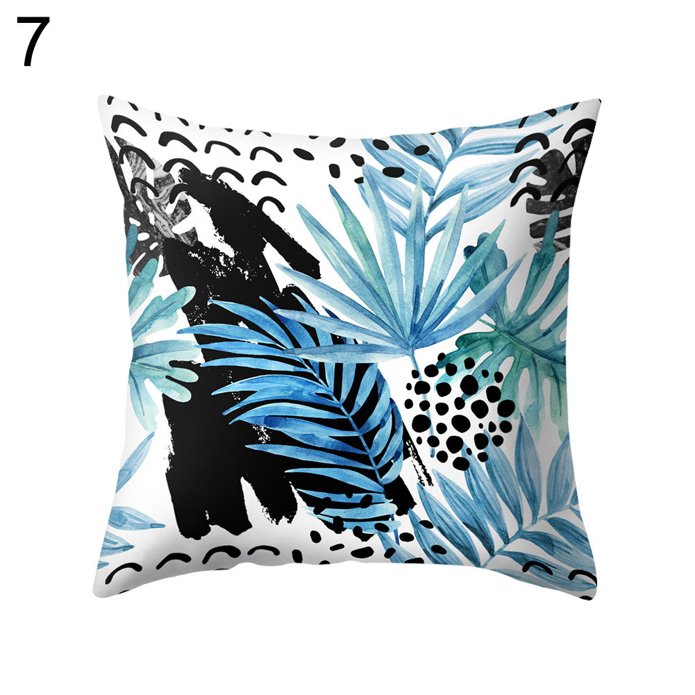Coconut Tree Wide Leaf Throw Pillow Protector Case Cushion Cover Bedding Article