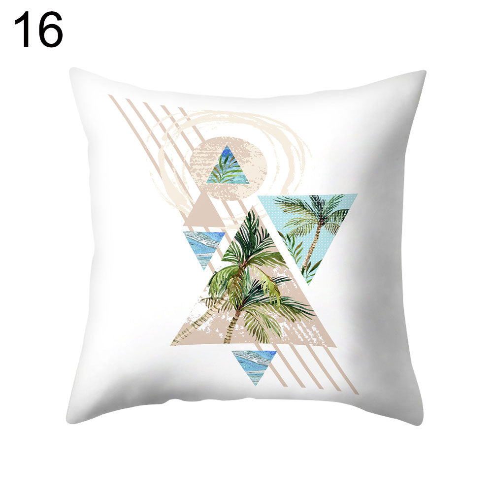 Coconut Tree Wide Leaf Throw Pillow Protector Case Cushion Cover Bedding Article