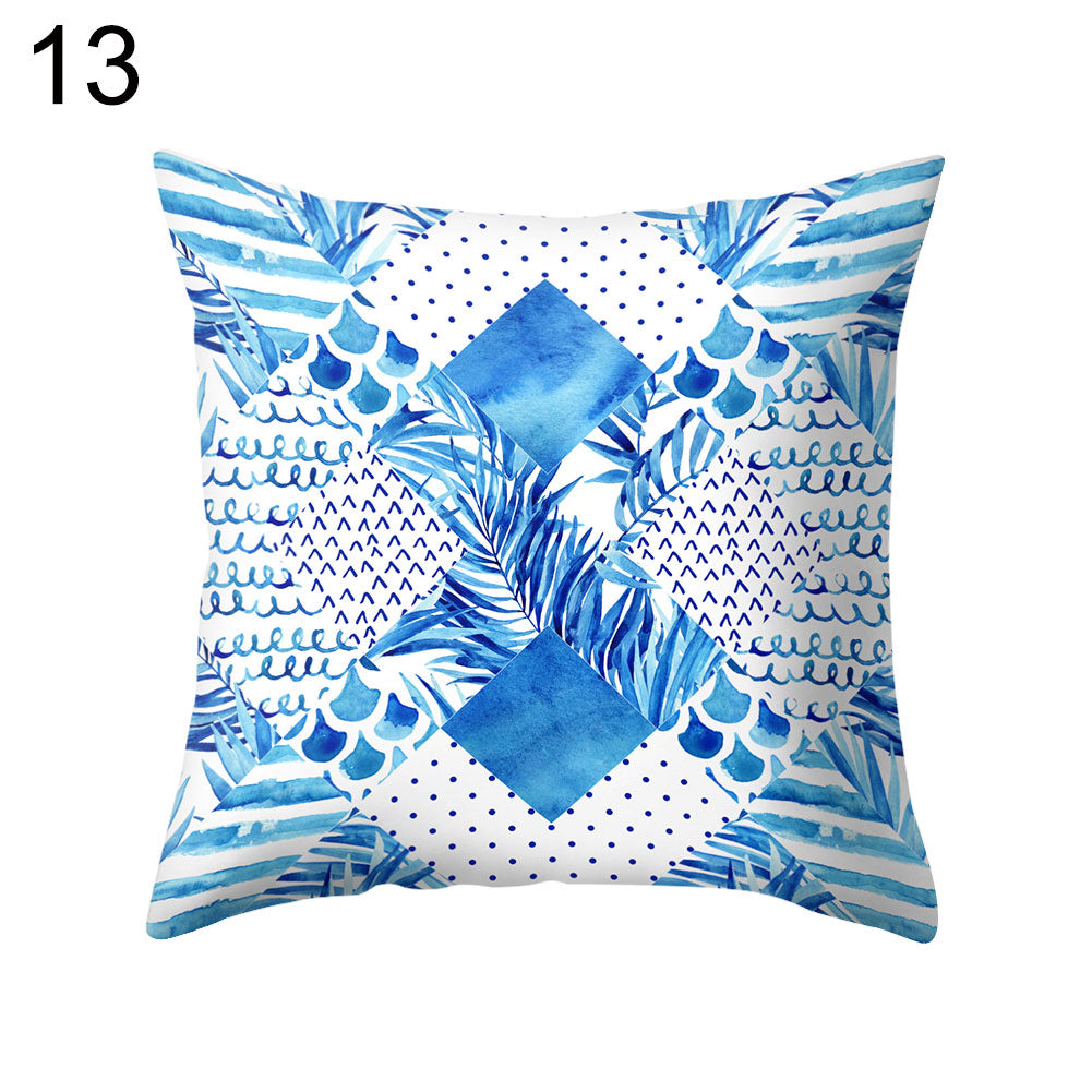 Coconut Tree Wide Leaf Throw Pillow Protector Case Cushion Cover Bedding Article