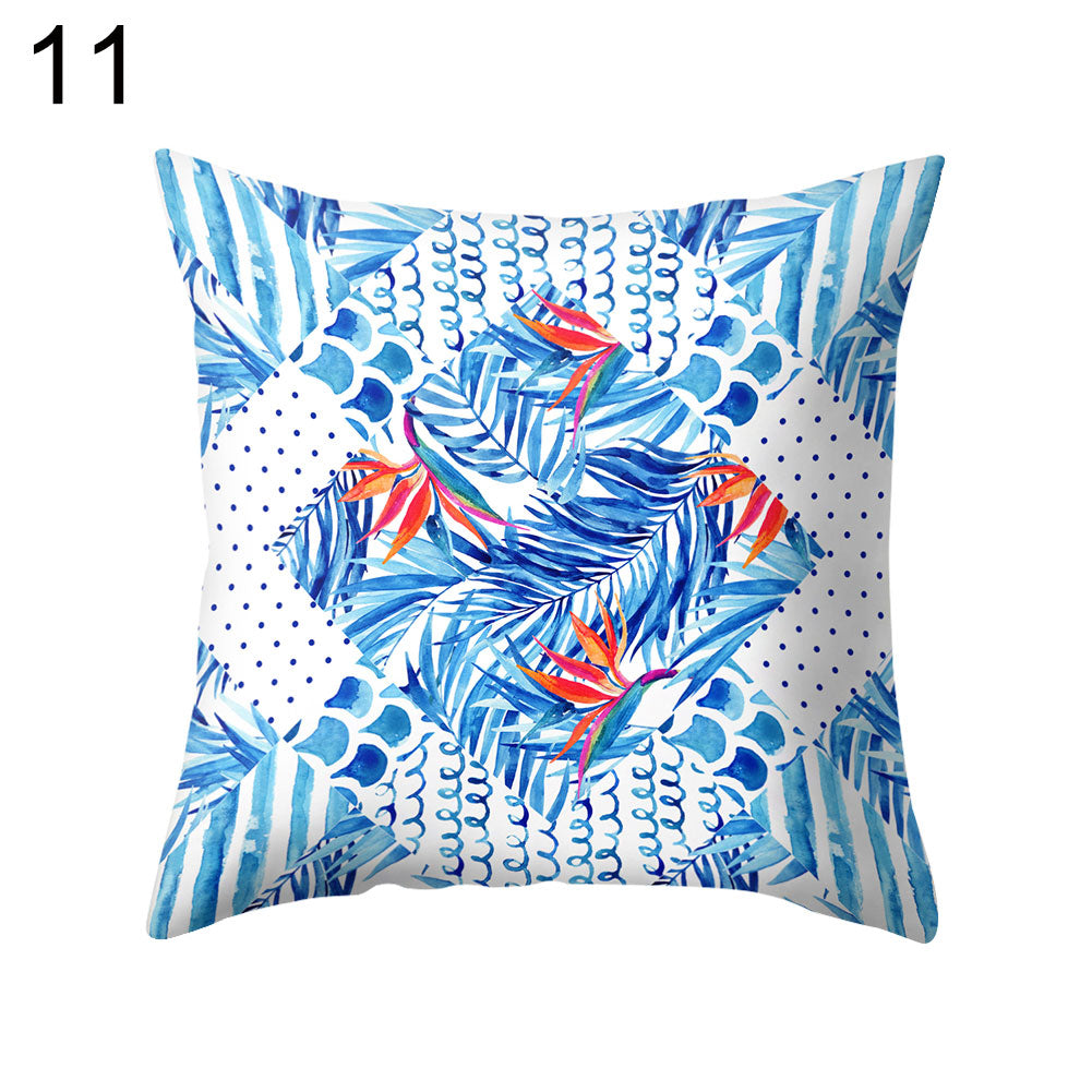 Coconut Tree Wide Leaf Throw Pillow Protector Case Cushion Cover Bedding Article
