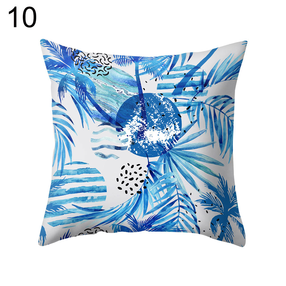 Coconut Tree Wide Leaf Throw Pillow Protector Case Cushion Cover Bedding Article
