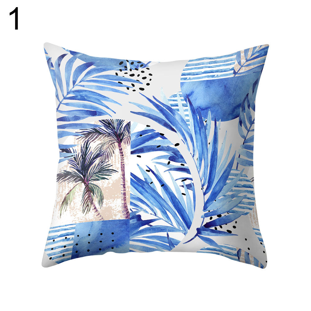 Coconut Tree Wide Leaf Throw Pillow Protector Case Cushion Cover Bedding Article