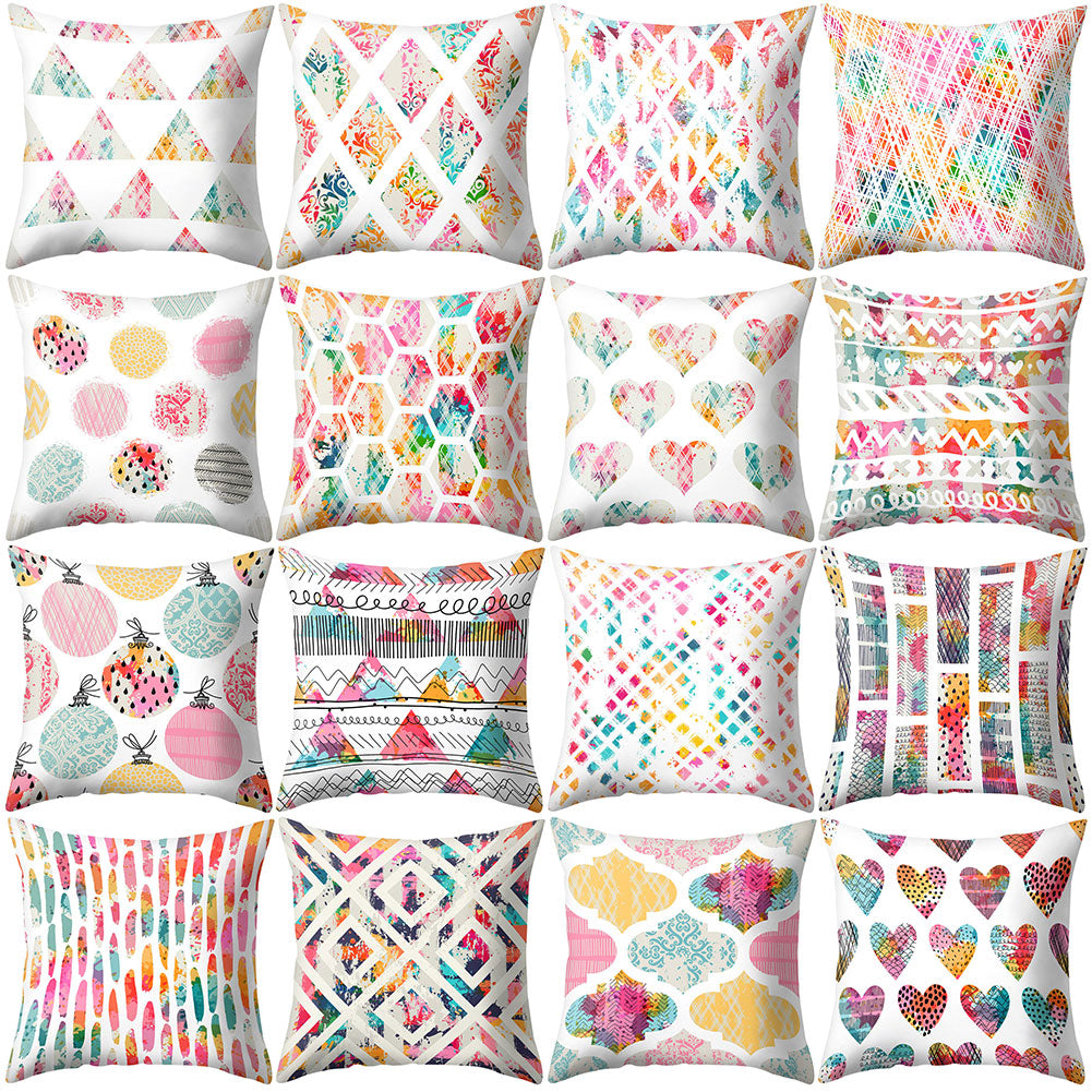 Rhombus Geometric Throw Pillow Protector Case Cushion Cover Sofa Bedding Article