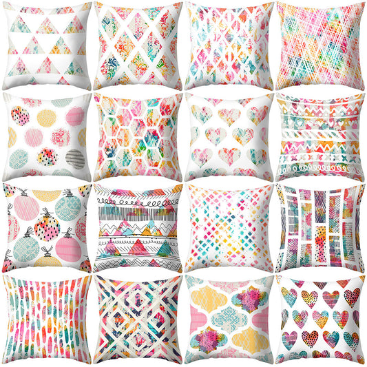 Rhombus Geometric Throw Pillow Protector Case Cushion Cover Sofa Bedding Article