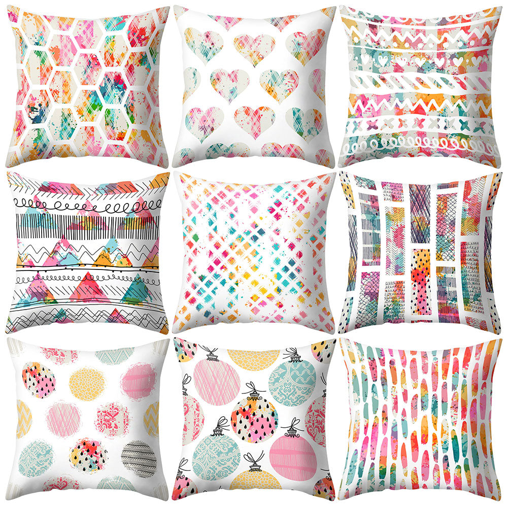 Rhombus Geometric Throw Pillow Protector Case Cushion Cover Sofa Bedding Article