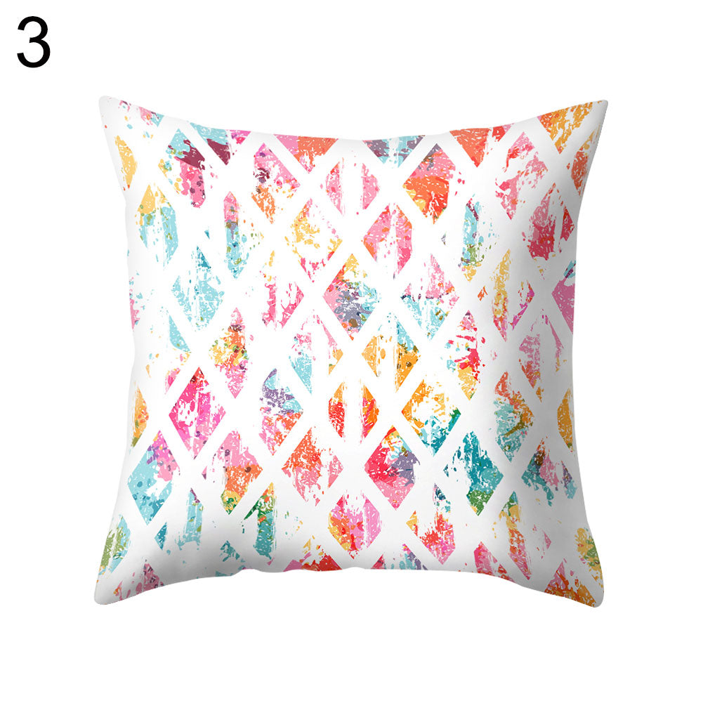 Rhombus Geometric Throw Pillow Protector Case Cushion Cover Sofa Bedding Article