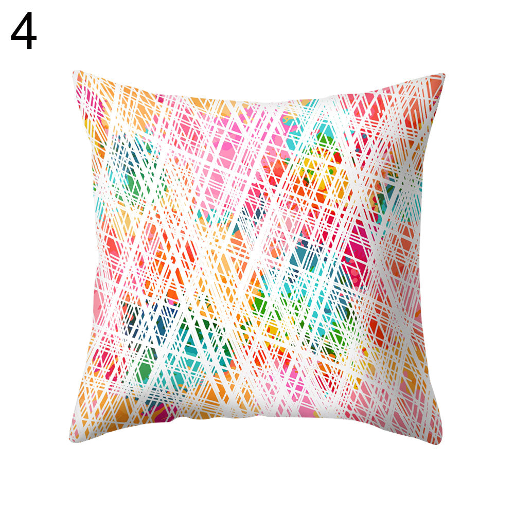 Rhombus Geometric Throw Pillow Protector Case Cushion Cover Sofa Bedding Article
