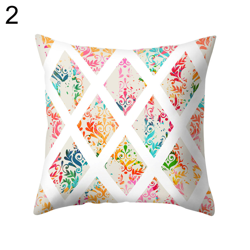 Rhombus Geometric Throw Pillow Protector Case Cushion Cover Sofa Bedding Article