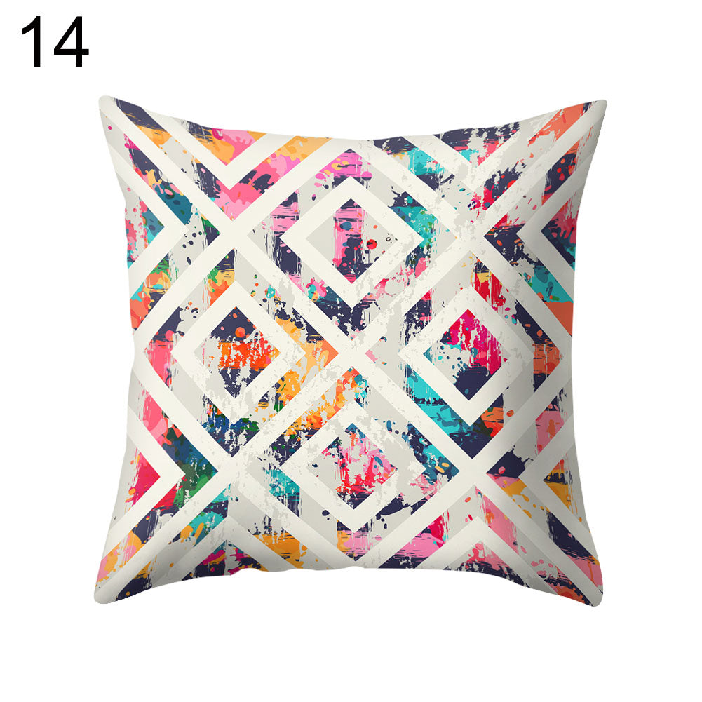 Rhombus Geometric Throw Pillow Protector Case Cushion Cover Sofa Bedding Article