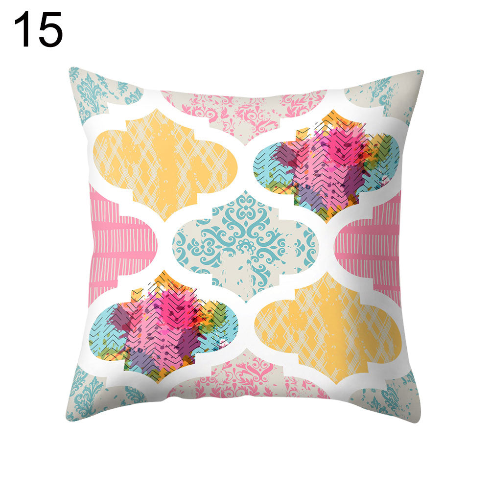 Rhombus Geometric Throw Pillow Protector Case Cushion Cover Sofa Bedding Article