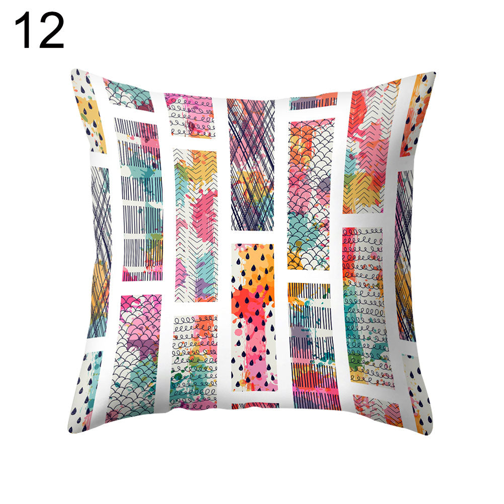 Rhombus Geometric Throw Pillow Protector Case Cushion Cover Sofa Bedding Article