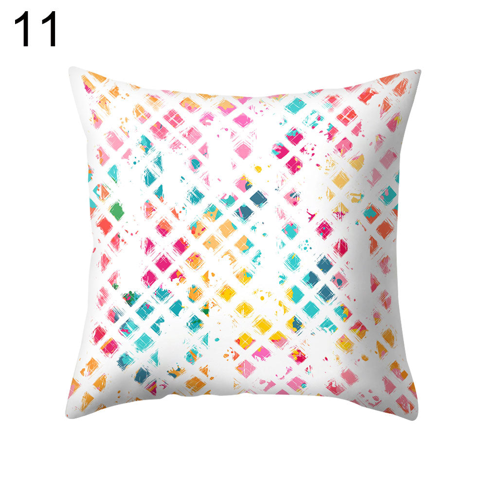 Rhombus Geometric Throw Pillow Protector Case Cushion Cover Sofa Bedding Article