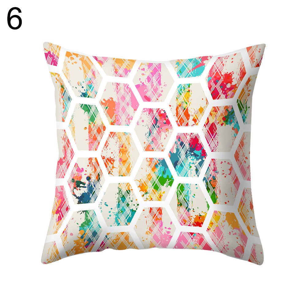 Rhombus Geometric Throw Pillow Protector Case Cushion Cover Sofa Bedding Article