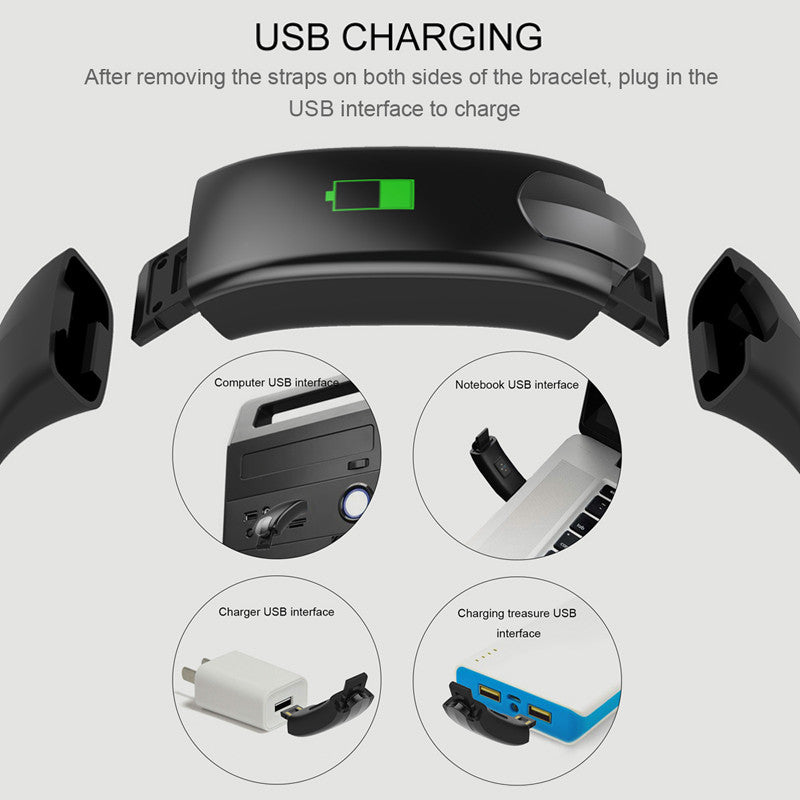 Smart Bracelet Blood Pressure Activity Tracker Smart Band Exercise Tracker Heart Rate Monitor Wristband for Android IOS