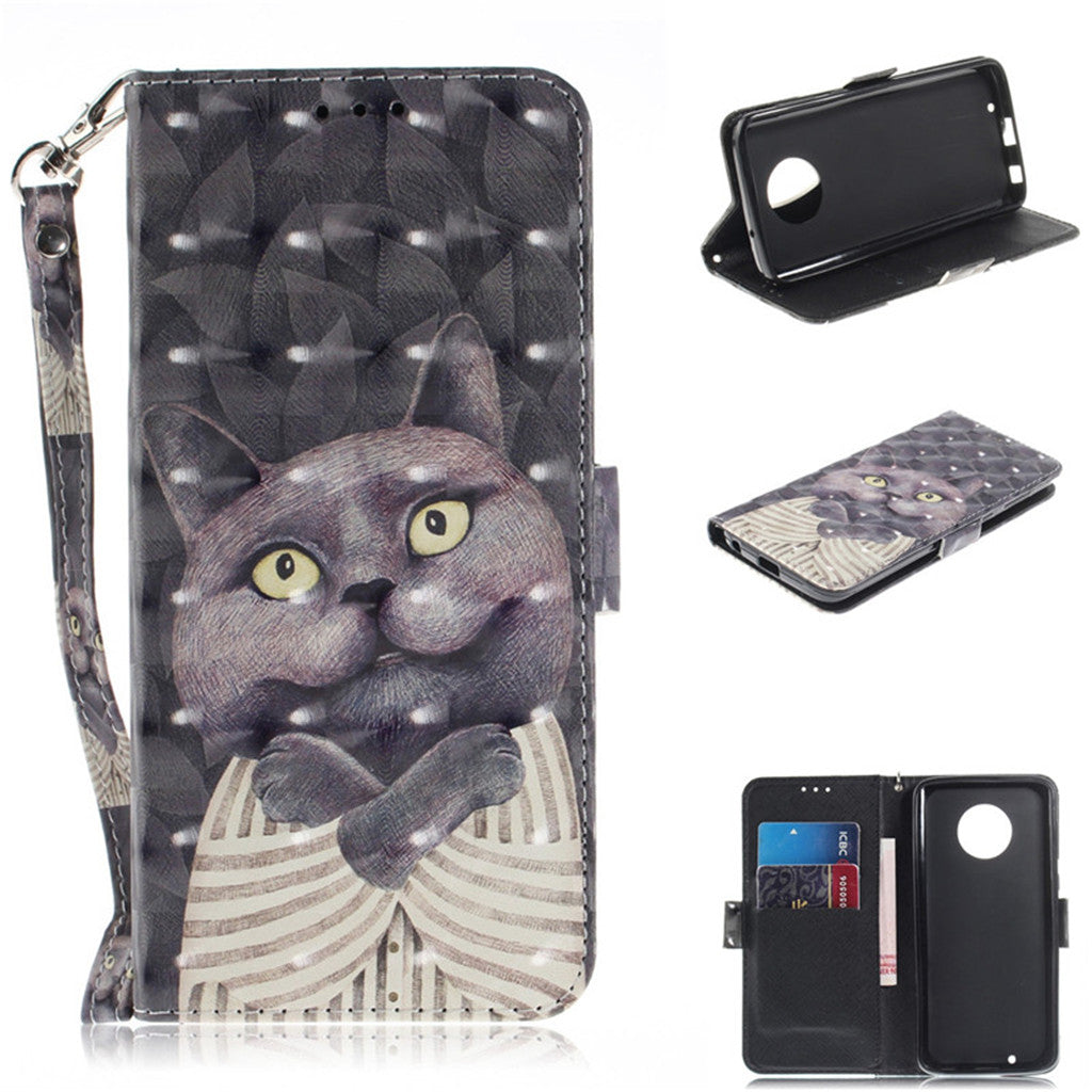 Flip Cover Phone Bags For Motorola Moto G6/Moto G6 Plus Case 3D Painting PU Leather Soft Silicon Wallet Covers Cases Coque