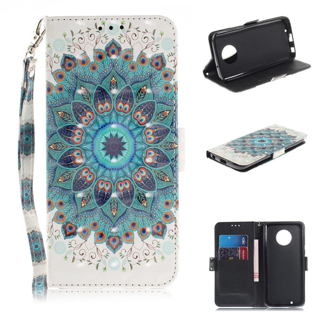 Flip Cover Phone Bags For Motorola Moto G6/Moto G6 Plus Case 3D Painting PU Leather Soft Silicon Wallet Covers Cases Coque