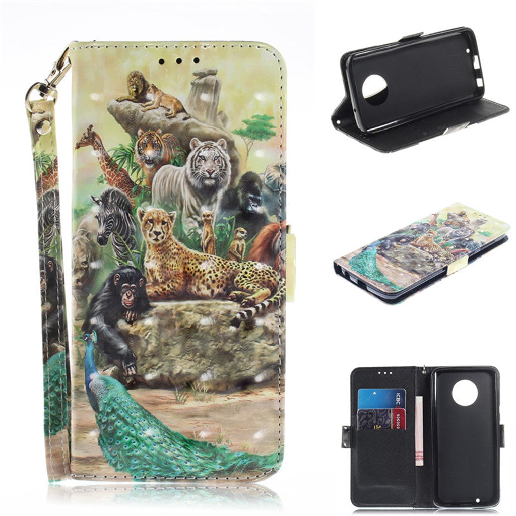Flip Cover Phone Bags For Motorola Moto G6/Moto G6 Plus Case 3D Painting PU Leather Soft Silicon Wallet Covers Cases Coque