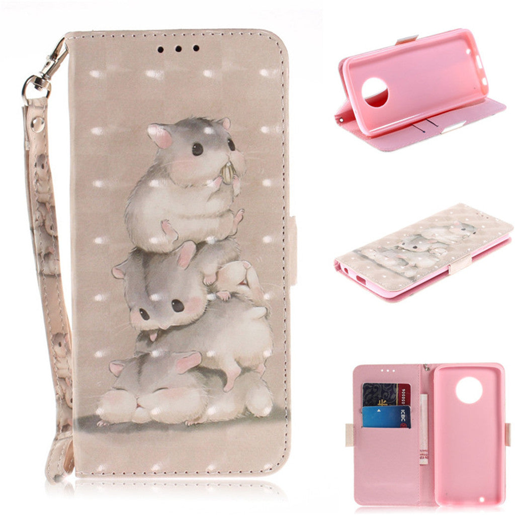 Flip Cover Phone Bags For Motorola Moto G6/Moto G6 Plus Case 3D Painting PU Leather Soft Silicon Wallet Covers Cases Coque