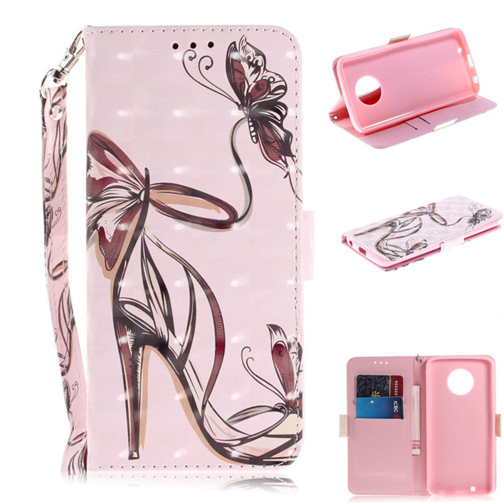 Flip Cover Phone Bags For Motorola Moto G6/Moto G6 Plus Case 3D Painting PU Leather Soft Silicon Wallet Covers Cases Coque