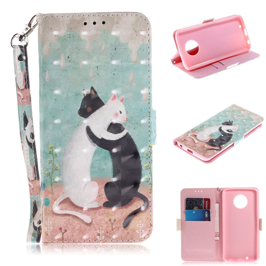 Flip Cover Phone Bags For Motorola Moto G6/Moto G6 Plus Case 3D Painting PU Leather Soft Silicon Wallet Covers Cases Coque