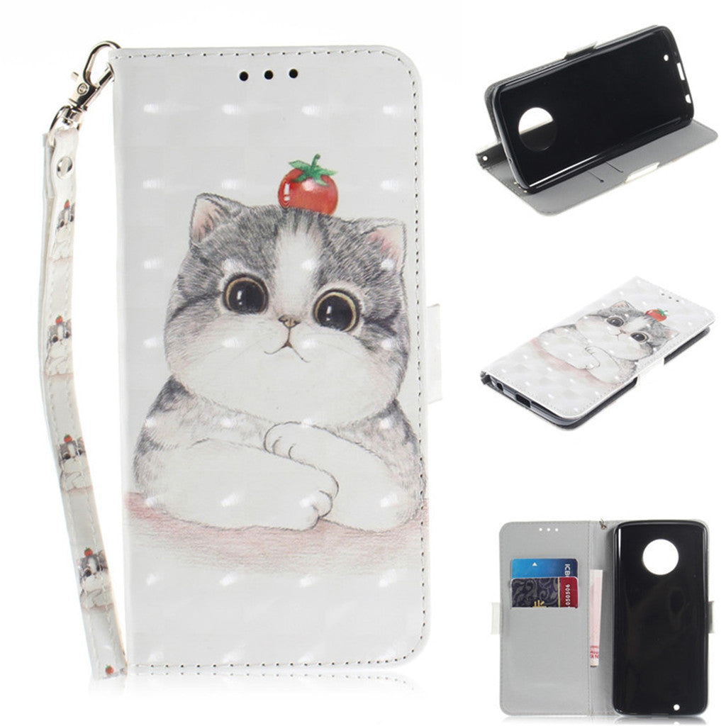 Flip Cover Phone Bags For Motorola Moto G6/Moto G6 Plus Case 3D Painting PU Leather Soft Silicon Wallet Covers Cases Coque
