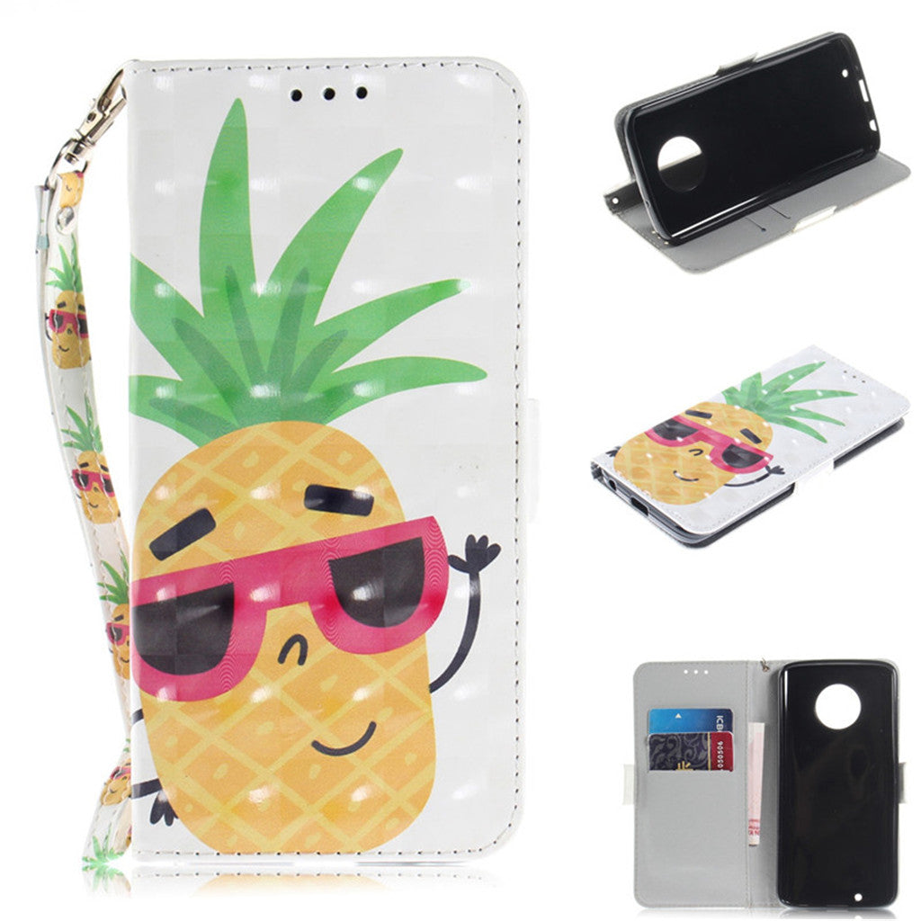 Flip Cover Phone Bags For Motorola Moto G6/Moto G6 Plus Case 3D Painting PU Leather Soft Silicon Wallet Covers Cases Coque