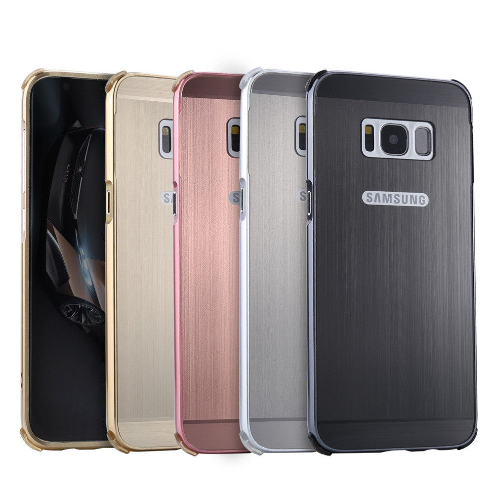 Samsung Galaxy S8 Case Aluminum Bumper+Acrylic Panel Back Glossy Business Cover for Samsung Galaxy S8