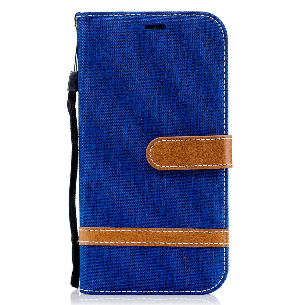 Wallet Card Slots Case for Samsung Galaxy A7 2018 Stand Case Denim Jeans Leather Case for A750
