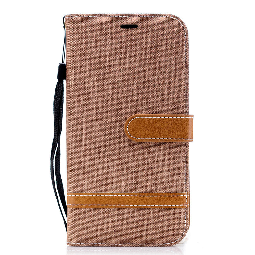 Wallet Card Slots Case for Samsung Galaxy A7 2018 Stand Case Denim Jeans Leather Case for A750