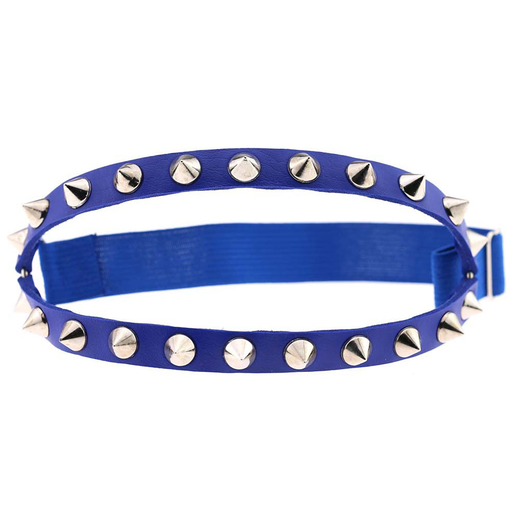 Fashion Punk Women Faux Leather Rivet Spike Sexy Leg Ring Stocking Body Jewelry