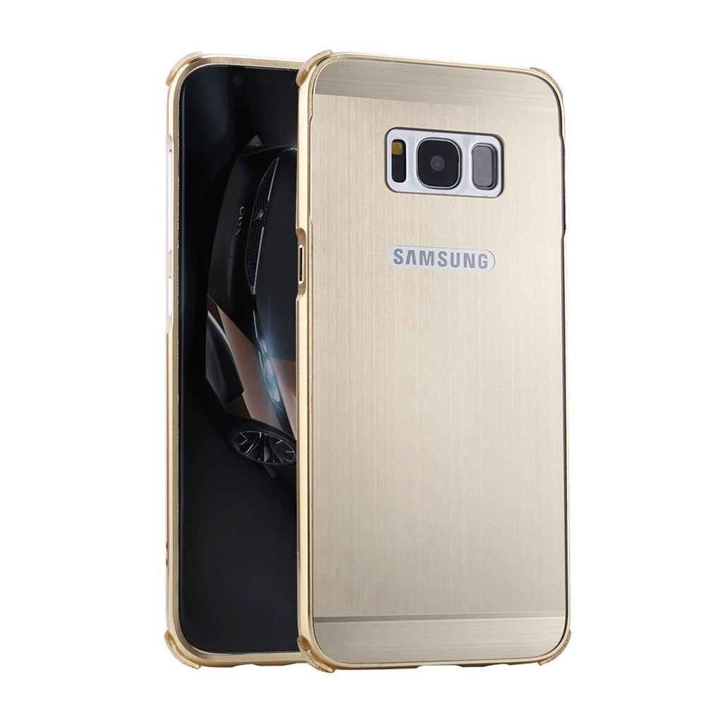 Samsung Galaxy S8 Case Aluminum Bumper+Acrylic Panel Back Glossy Business Cover for Samsung Galaxy S8