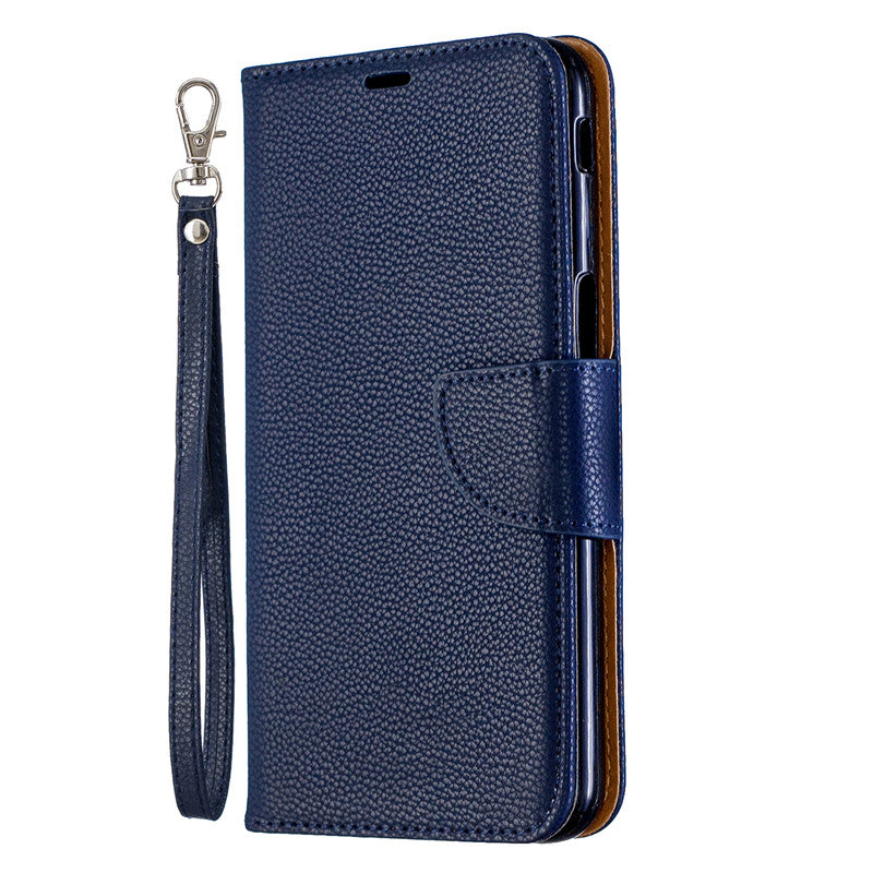 Flip Cover Stand Wallet For Samsung Galaxy J6 Plus Case Pure Color Lichee Pattern PU Leather Cases For Samsung Galaxy J6 Prime