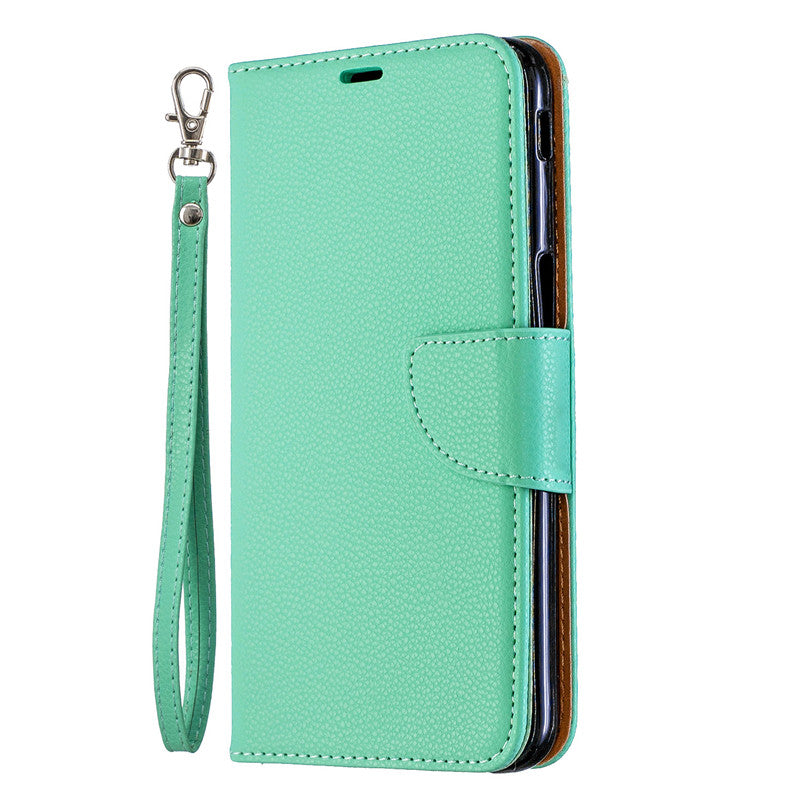 Flip Cover Stand Wallet For Samsung Galaxy J6 Plus Case Pure Color Lichee Pattern PU Leather Cases For Samsung Galaxy J6 Prime