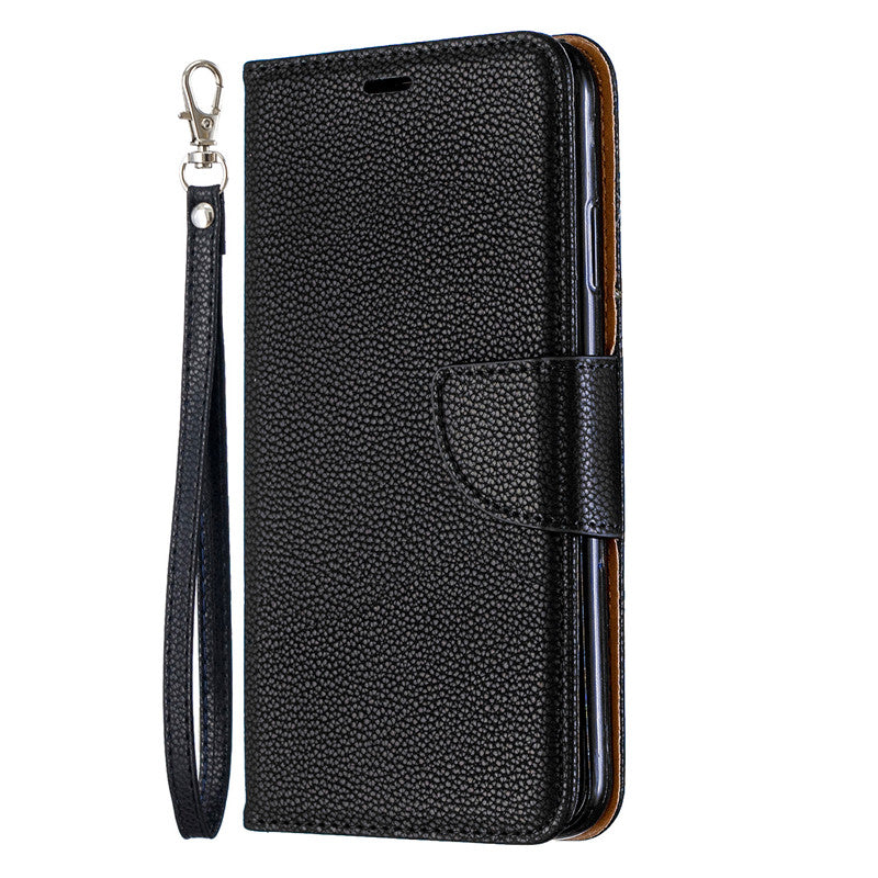 Flip Cover Stand Wallet For iPhone XR Case Pure Color Lichee Pattern PU Leather Mobile Phone Cases For iPhone XS Max