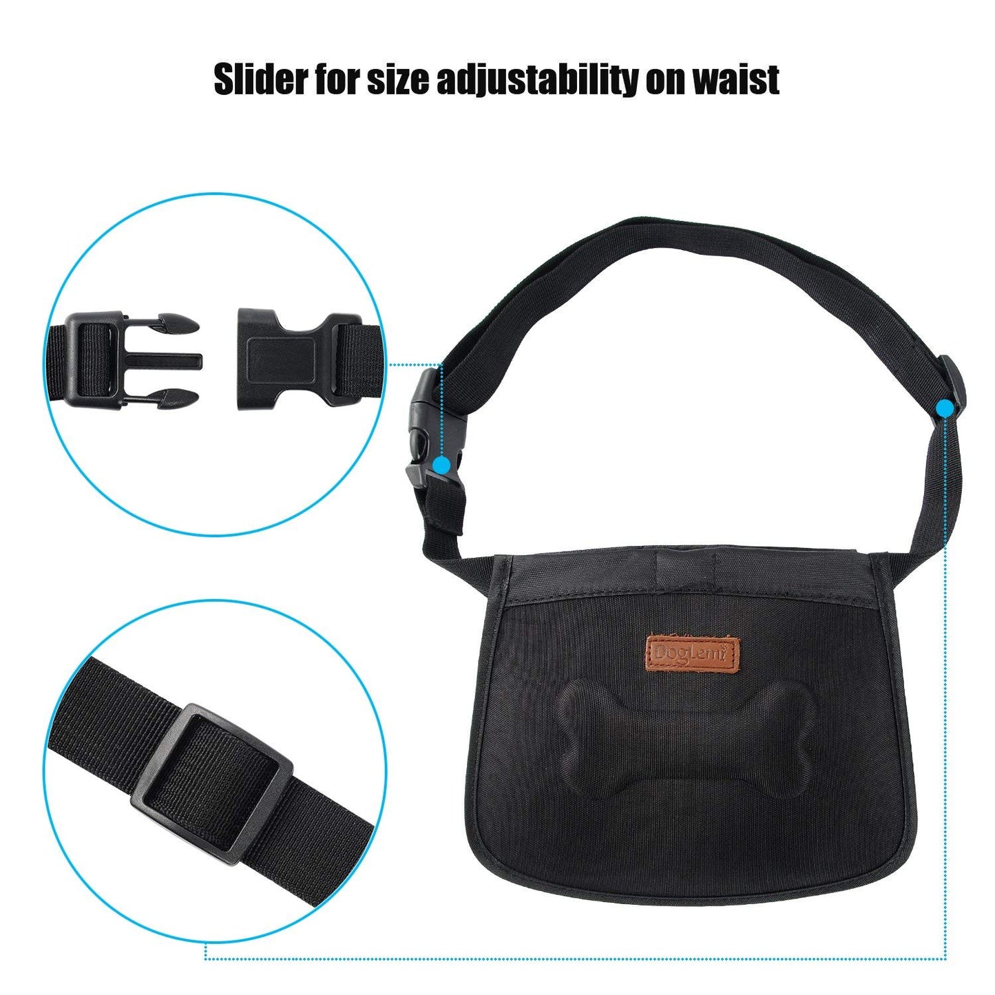 Pet Treat Pouch Dog Training Waist Bag Snacks Pockets with Adjustable Waist