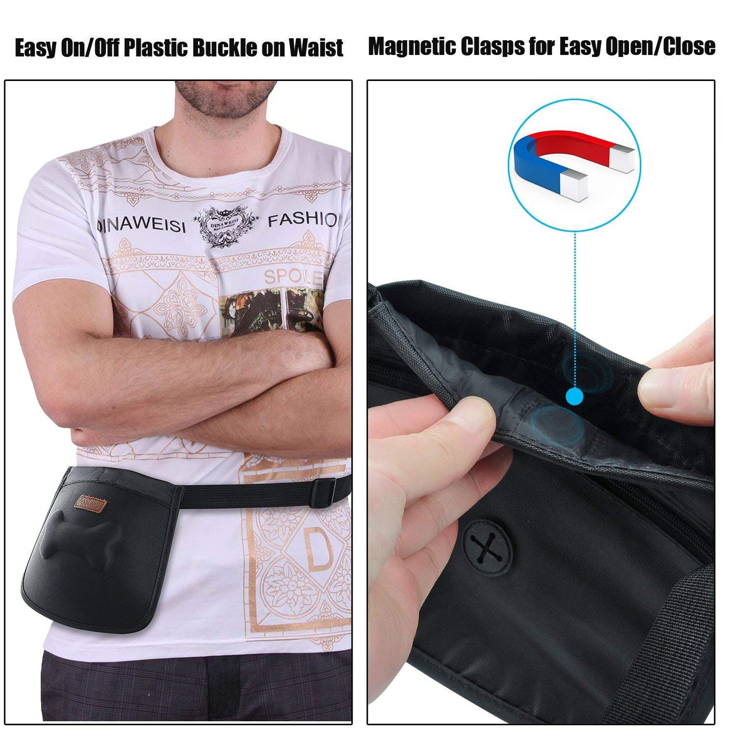 Pet Treat Pouch Dog Training Waist Bag Snacks Pockets with Adjustable Waist