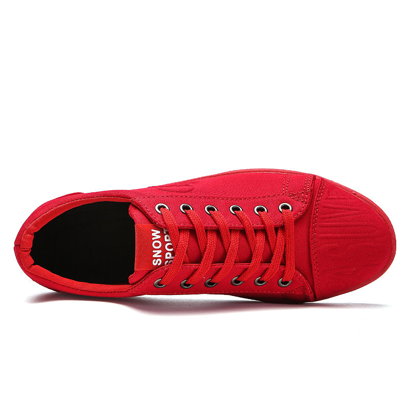 Men's Solid Color Skull Prints Canvas Sneakers